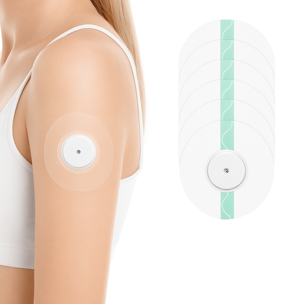 Transparent CGM Patch för Freestyle Libre 1, 2 & 3 som erbjuder vattentåligt skydd och diskret design för att säkerställa stabilitet och komfort under aktiva dagar.