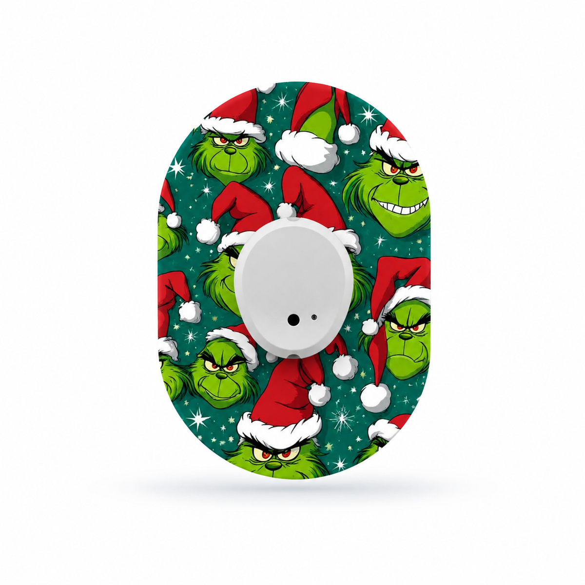 The Grinch Christmas CGM Sensor Patches ink. Sticker for Dexcom G7 (10-pack)