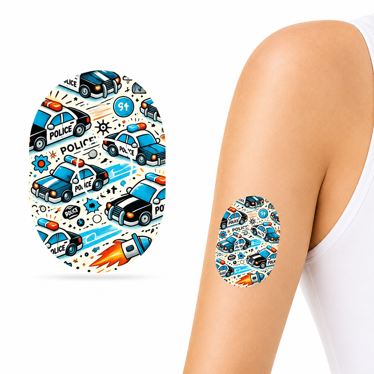 Polisbilar CGM overpatches för Dexcom one+ ink sensor sticker
