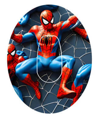 Spiderman CGM-Sensor Overpatch for Dexcom G6 with colorful design