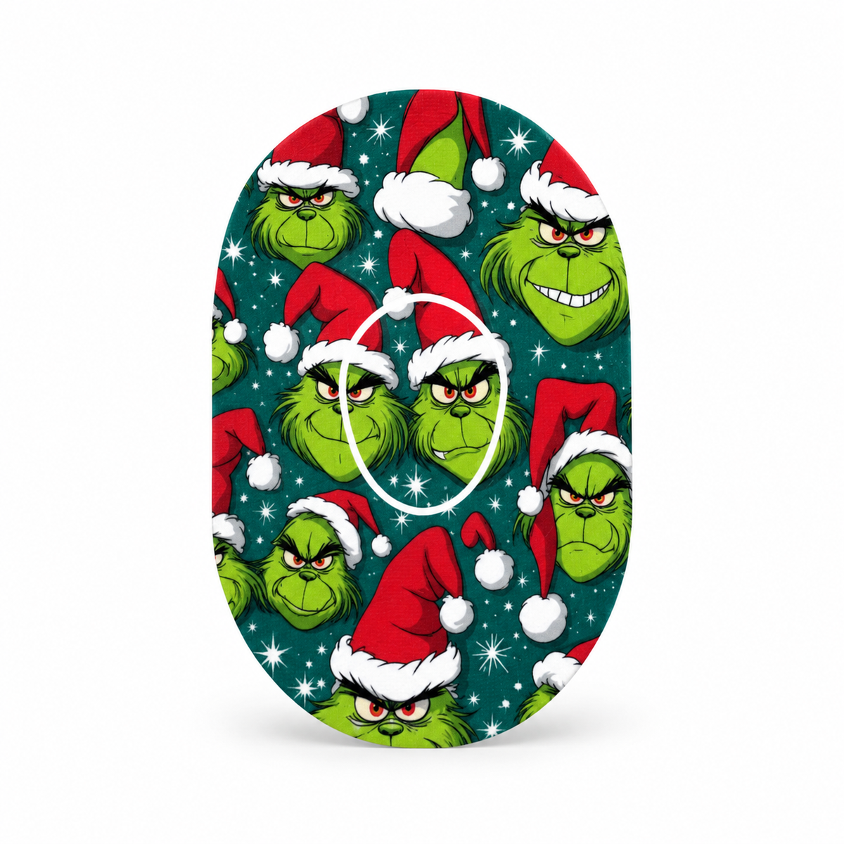 The Grinch Christmas CGM Sensor Patches ink. Sticker for Dexcom G7 (10-pack)