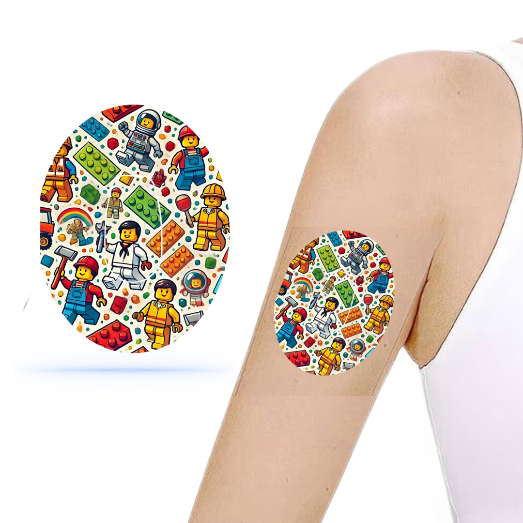 Lego Guys CGM sensor Patches för Dexcom G6 (10-pack) ink Sensor sticker - Diabeteshjalp