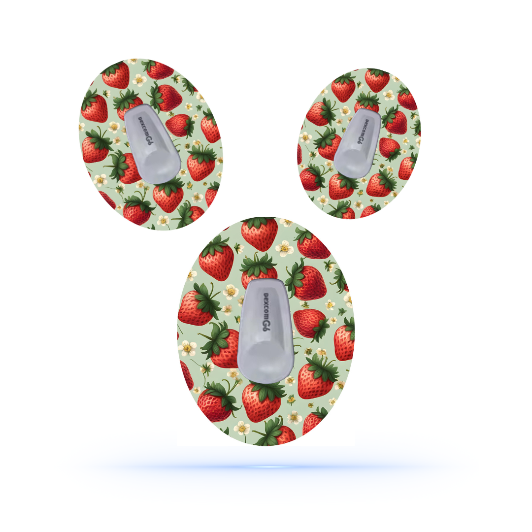 Strawberry CGM sensor Patches För Dexcom G6 (5-pack) - Diabeteshjalp