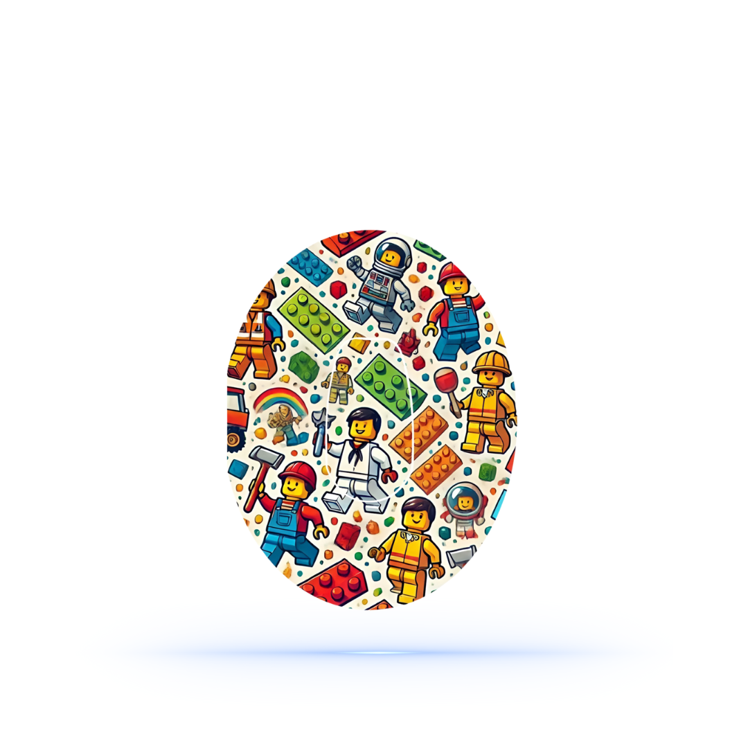 Lego Guys CGM sensor Patches för Dexcom G6 (10-pack) ink Sensor sticker - Diabeteshjalp