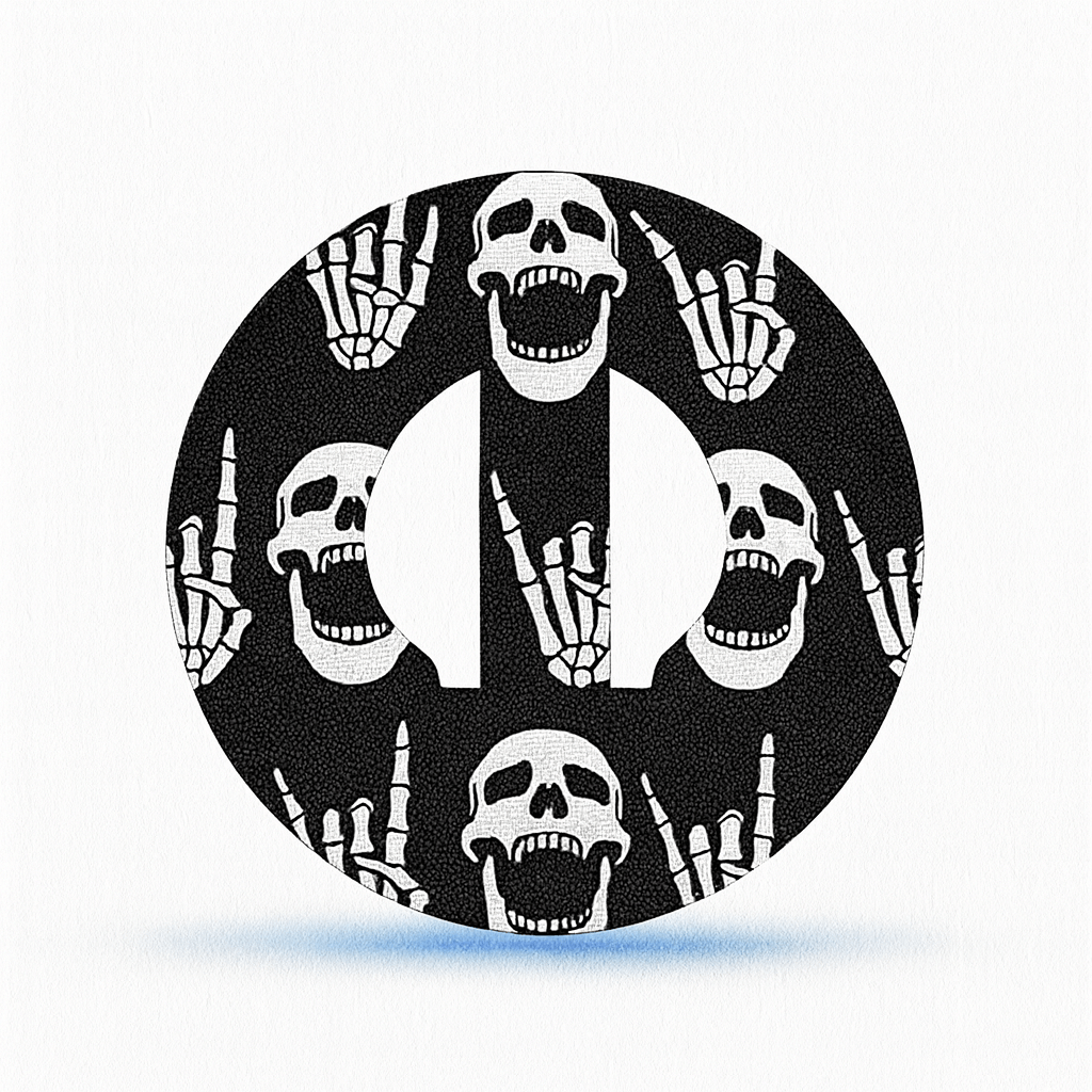 Medtronic Guardian 4 Rock'N'Roll Skull CGM-Sensor overpatches.