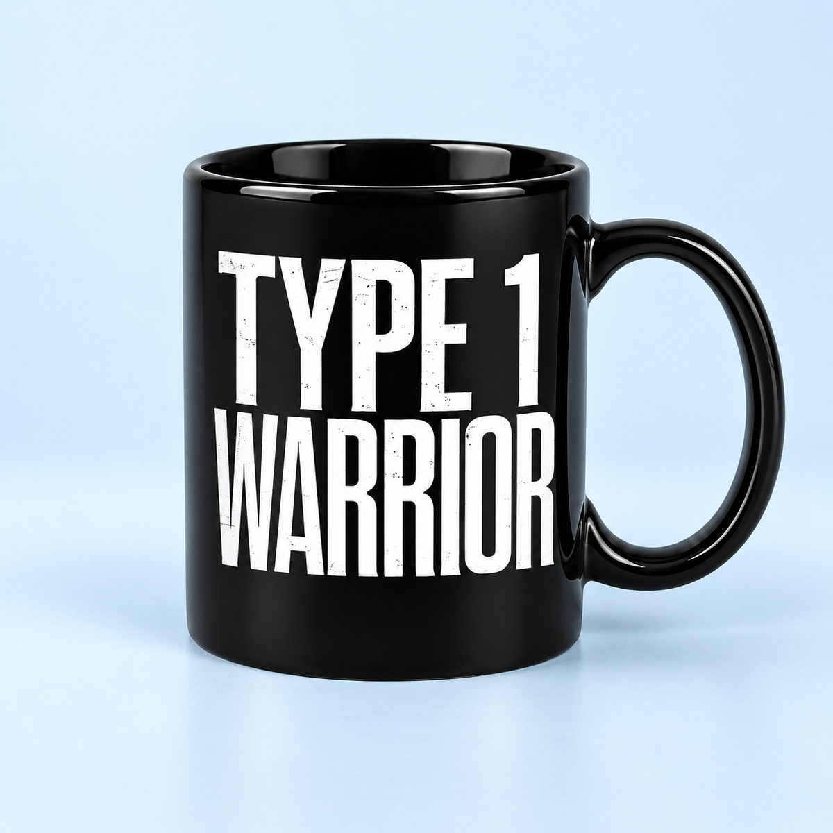 Typ 1 Warrior Keramikmugg – Svart med Silvertryck