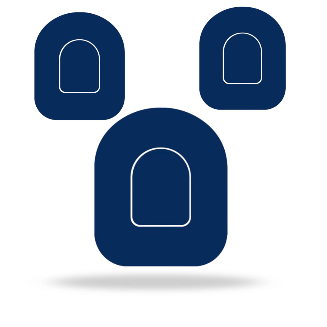 Navy Blue Universal Pump Overpatches for Omnipod 5 & Dash, featuring durable and secure design for insulin pumps.