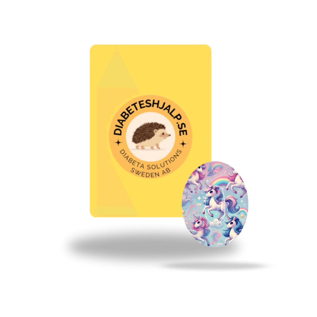 Unicorn Ponny CGM Sensor overpatches för Dexcom G6 inkl. Sensor Sticker med en magisk och färgglad design av enhörningar och ponnyer, perfekta för att skydda och styla din sensor.