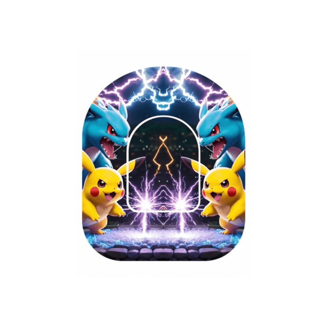 Färgglada Pokemon overpatches för Omnipod 5 och dash - Skydda och personalisera din pump.