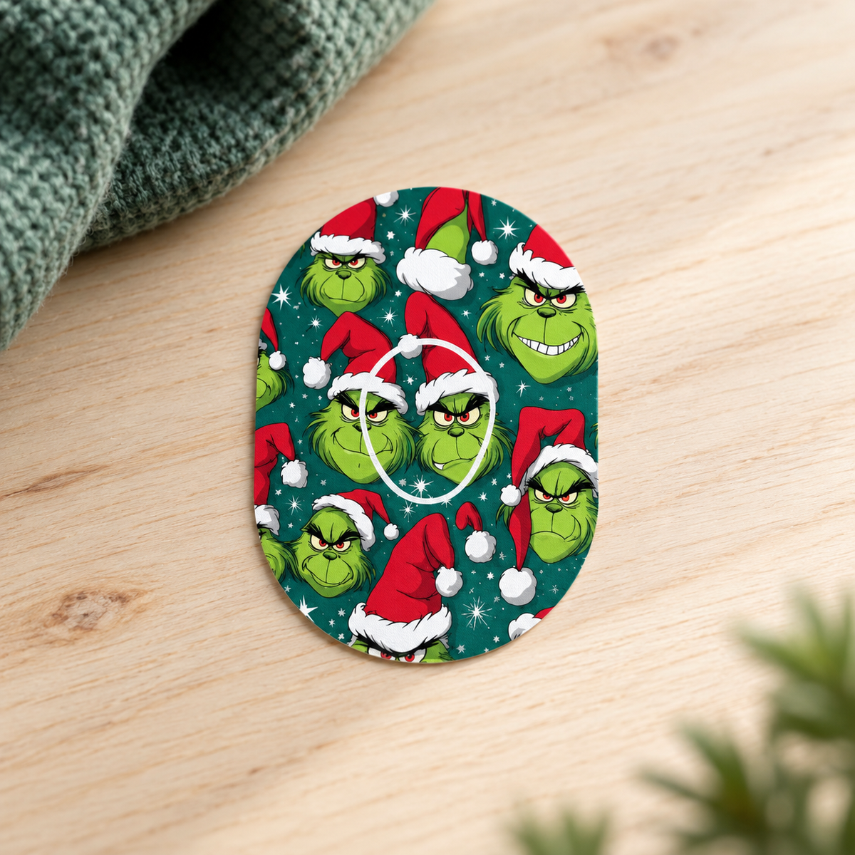 The Grinch Christmas CGM Sensor Patches ink. Sticker for Dexcom G7 (10-pack)
