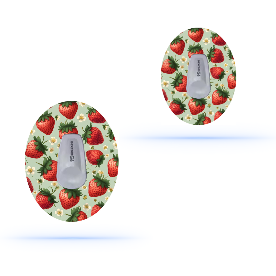 Strawberry CGM sensor Patches För Dexcom G6 (5-pack) - Diabeteshjalp