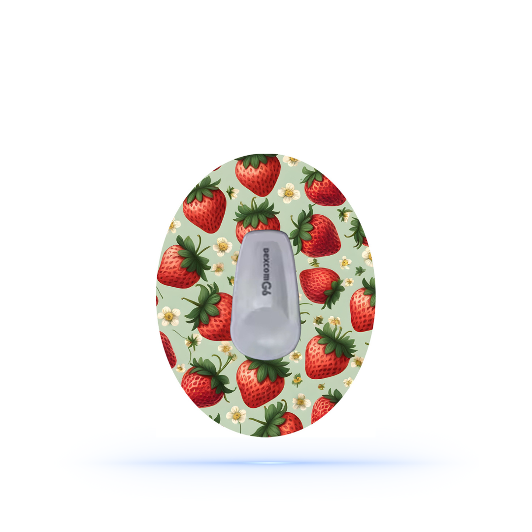 Strawberry CGM sensor Patches För Dexcom G6 (5-pack) - Diabeteshjalp
