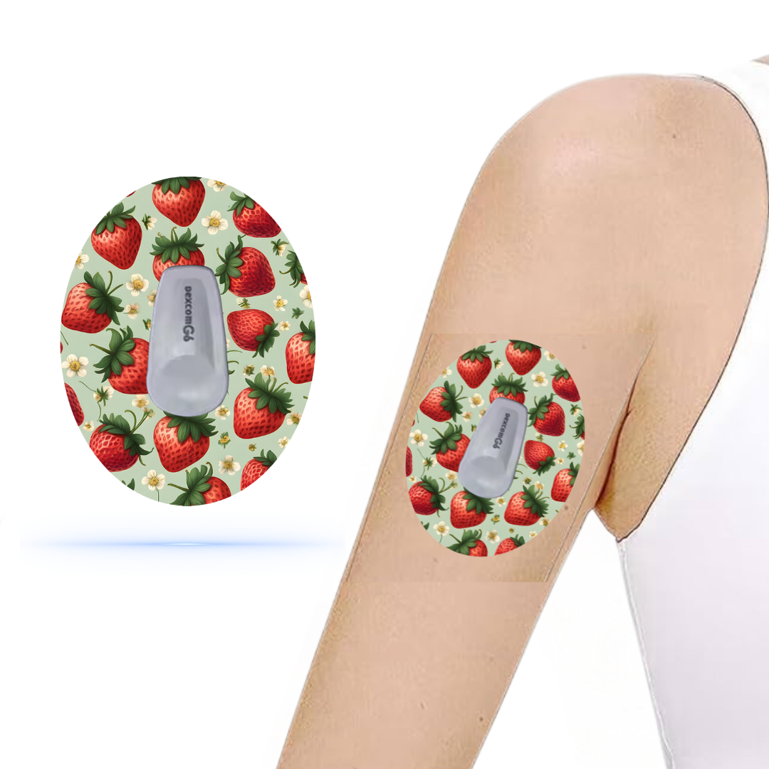 Strawberry CGM sensor Patches För Dexcom G6 (5-pack) - Diabeteshjalp