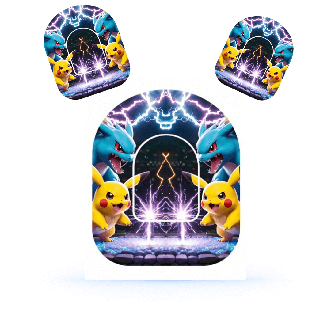 Roliga Pokemon overpatches för Omnipod 5 och dash - Perfekta pumpklistermärken för barn.