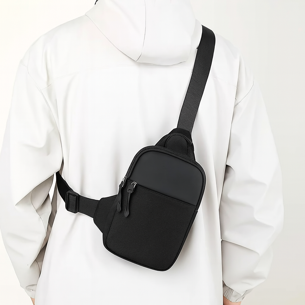 Sportig Pump crossbody bag i slitstarkt nylon
