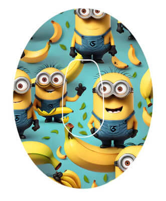 Minions CGM-Sensor Overpatch for Dexcom G6 with banana and character design, provides style and stability.