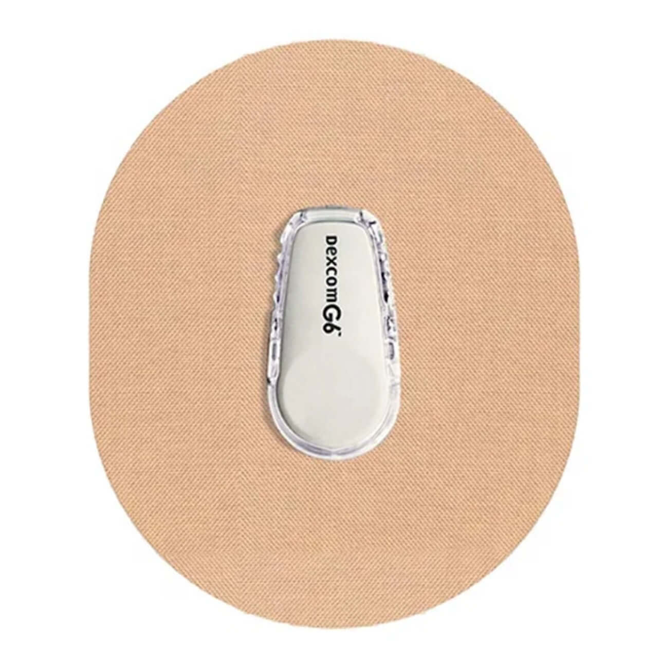 Diskreta och stiliga StayActiv Sport CGM-Sensor overpatches i beige, designade för att skydda Dexcom G6 vid träning.
