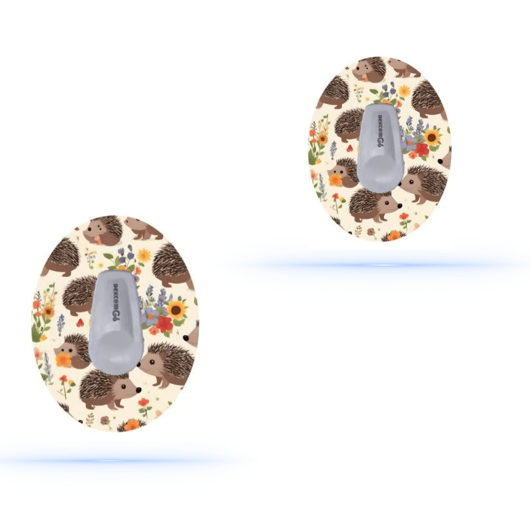 Hedgehog tema CGM sensor patches För Dexcom G6 (5-pack) - Diabeteshjalp