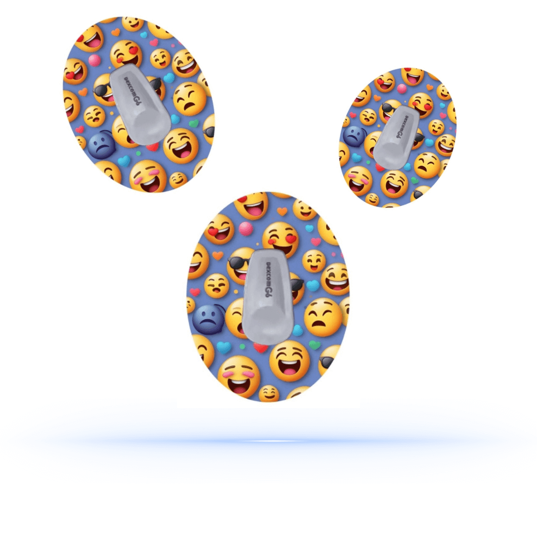 Smiley Emoji CGM Sensor Patches för Dexcom G6 (5-pack) - Diabeteshjalp