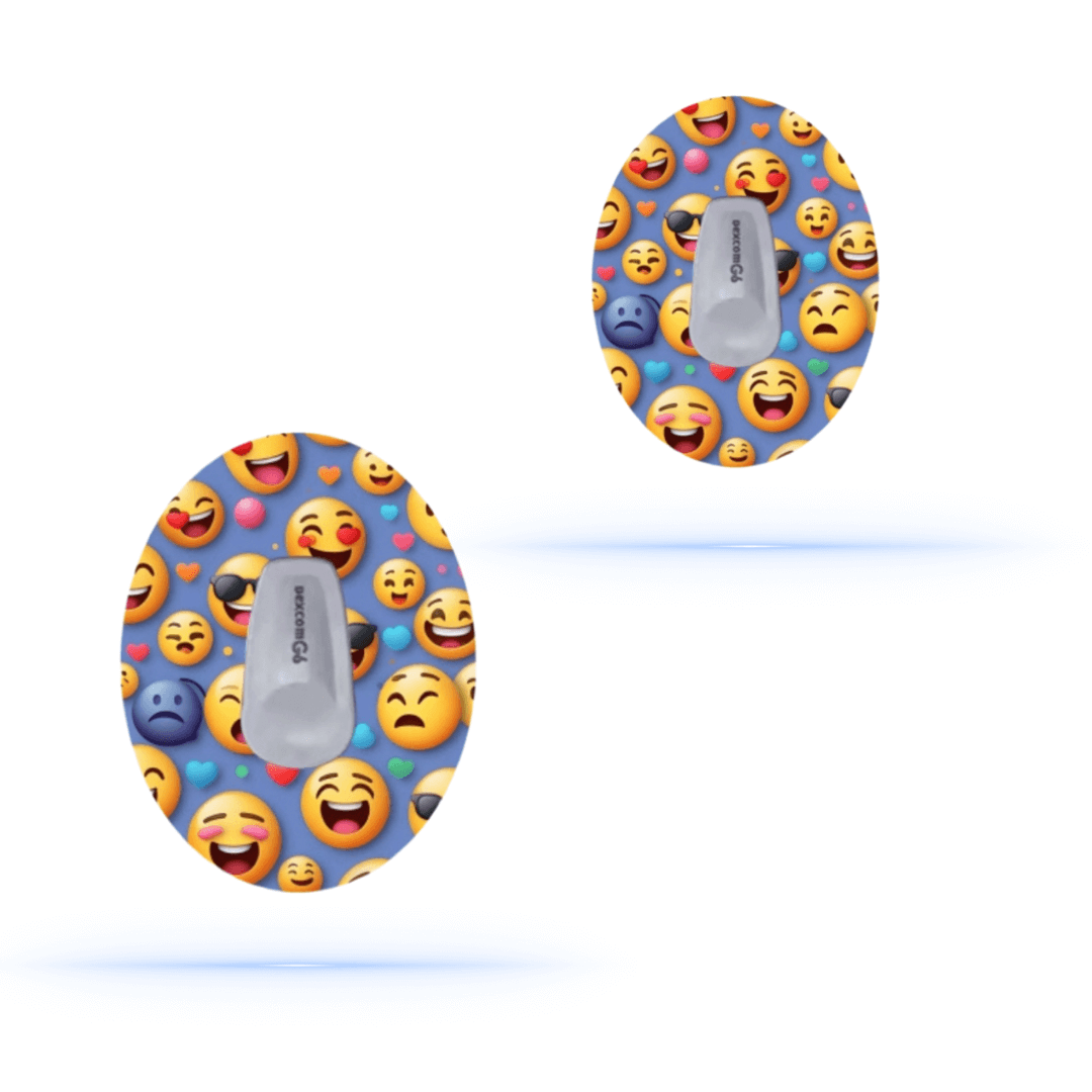 Smiley Emoji CGM Sensor Patches för Dexcom G6 (5-pack) - Diabeteshjalp