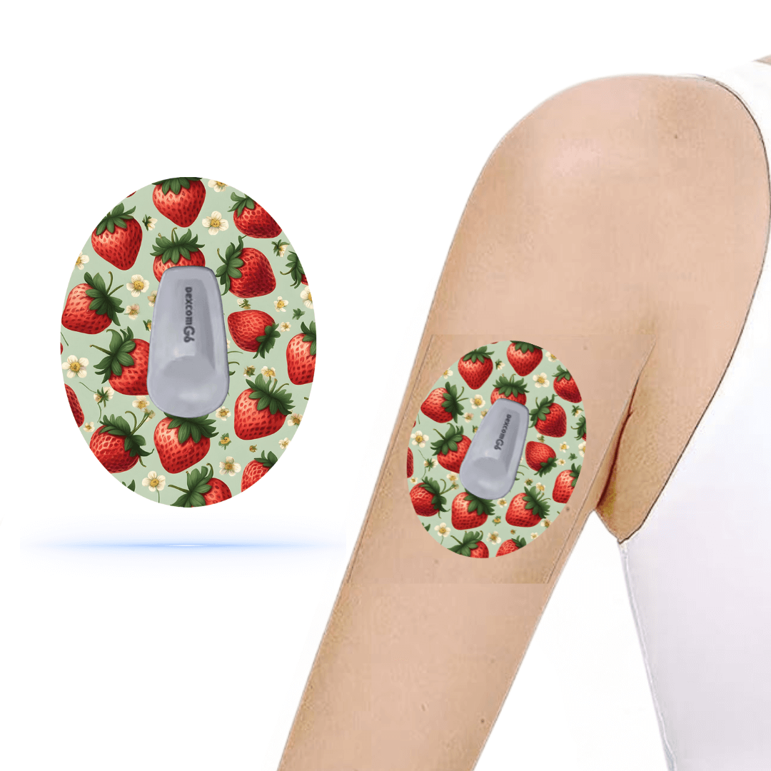 Strawberry CGM sensor Patches För Dexcom G6 (5-pack) - Diabeteshjalp