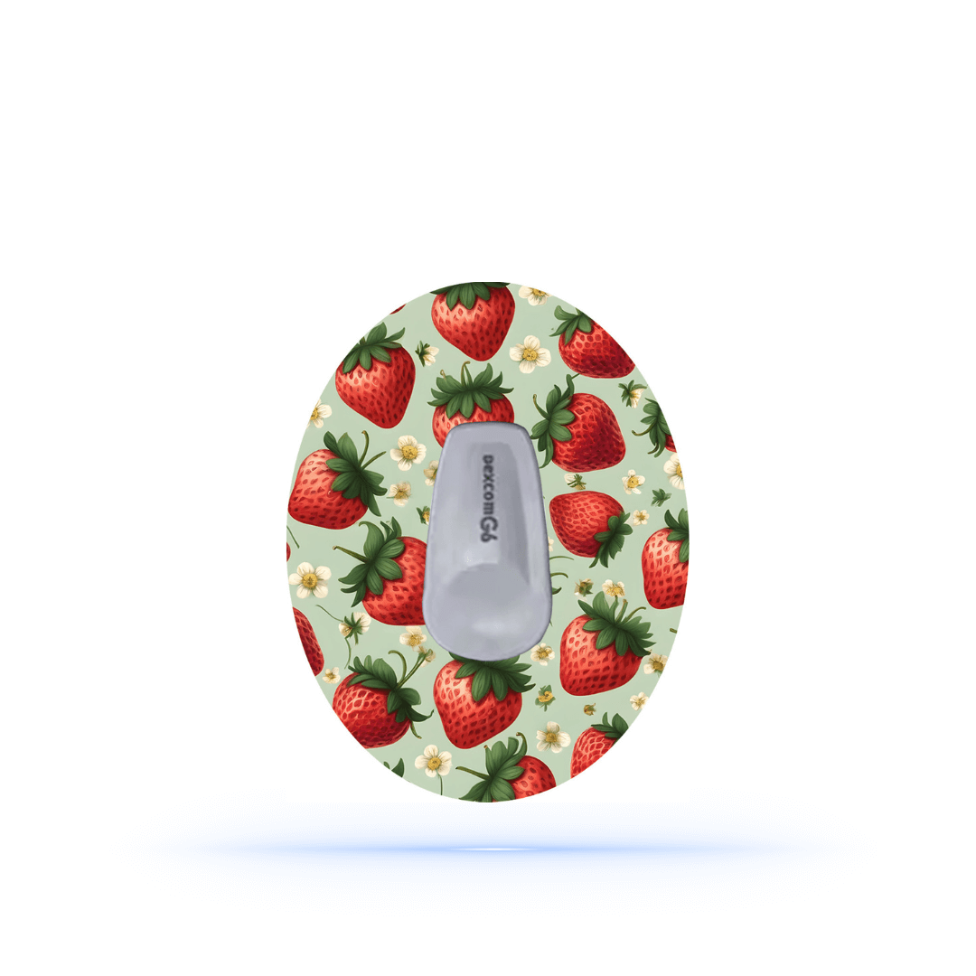 Strawberry CGM sensor Patches För Dexcom G6 (5-pack) - Diabeteshjalp