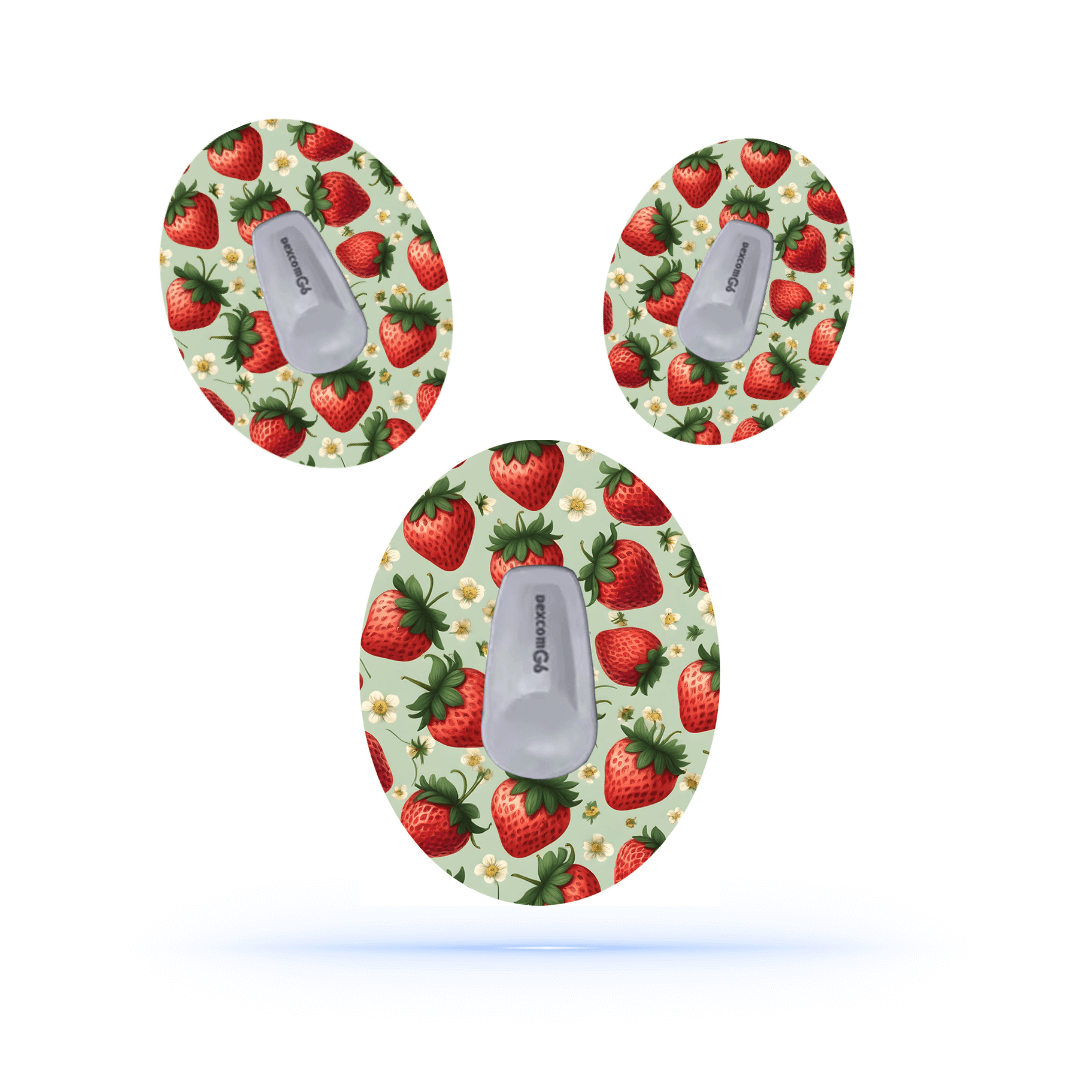 Strawberry CGM sensor Patches För Dexcom G6 (5-pack) - Diabeteshjalp