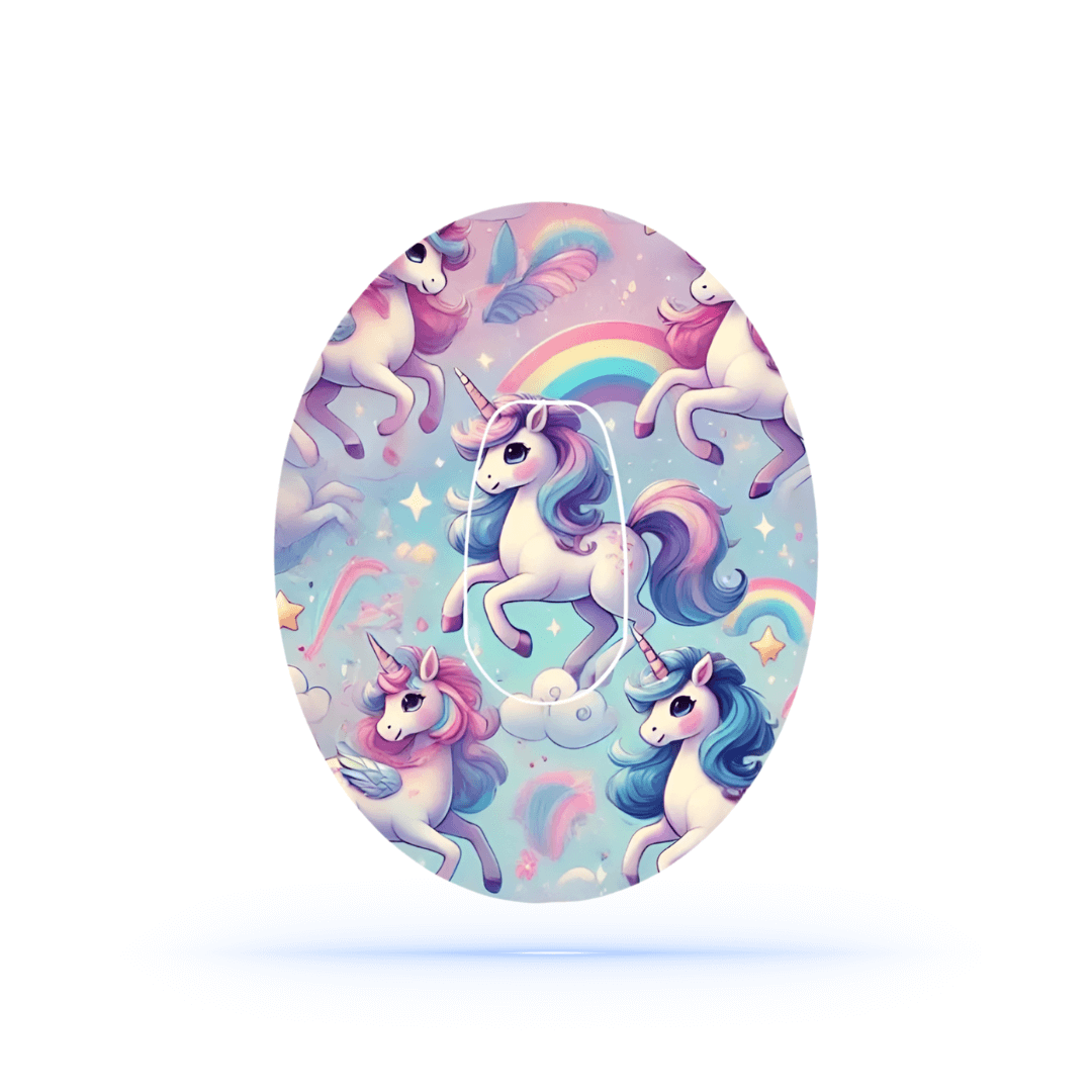 Unicorn Ponny CGM Sensor Patch för Dexcom G6 (5-pack) inkl. Sensor Sticker - Diabeteshjalp