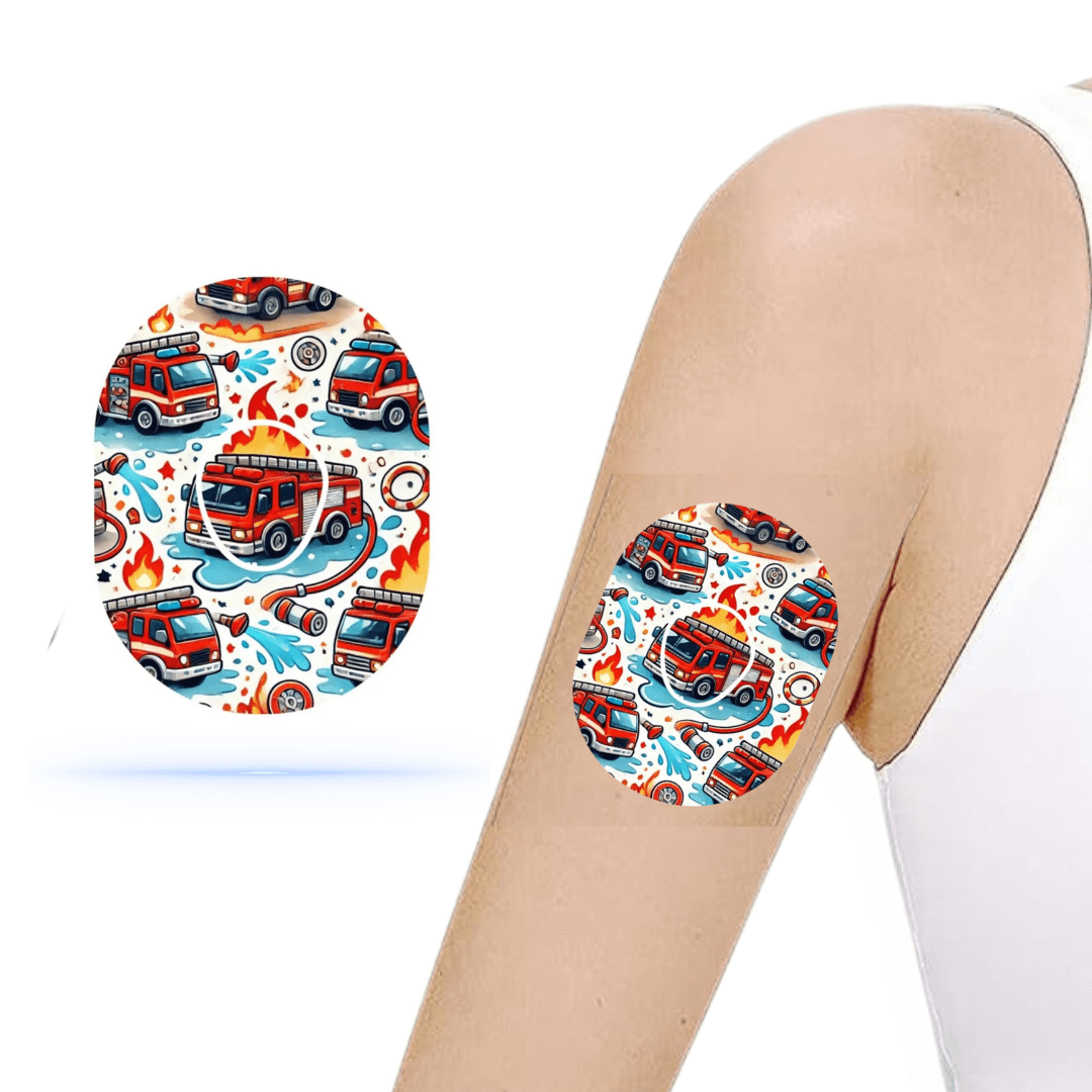 Brandbilar CGM Patches för Dexcom G7 Sensor (10-pack) inkl. Sensor Stickers - Diabeteshjalp