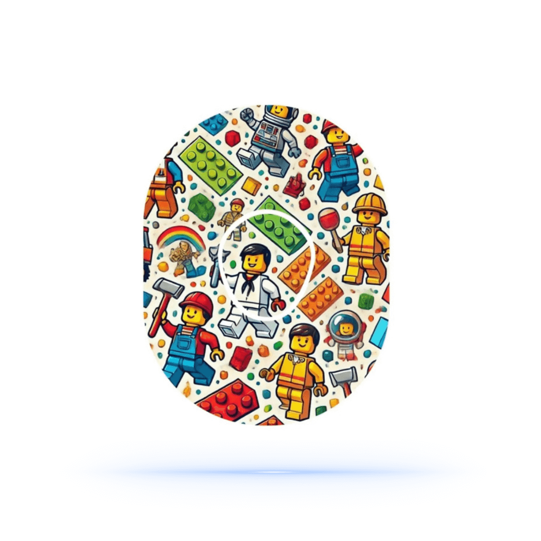 Lego Guys CGM Patches för Dexcom G7 Sensor (10-pack) Ink Sensor Sticker - Diabeteshjalp