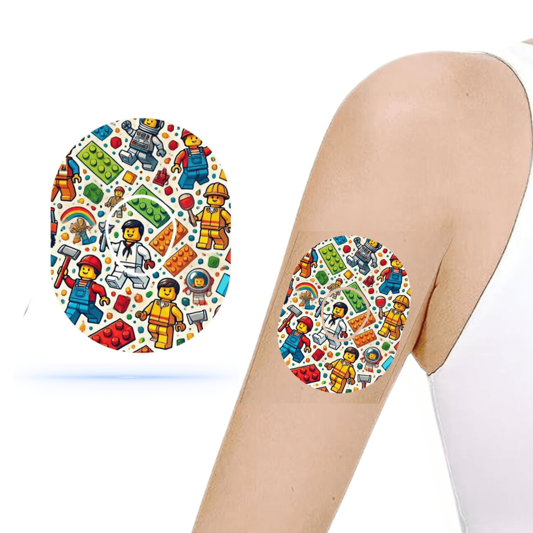 Lego Guys CGM Patches för Dexcom G7 Sensor (10-pack) Ink Sensor Sticker - Diabeteshjalp
