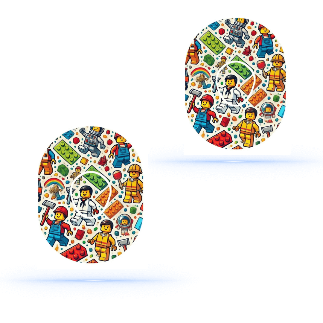 Lego Guys CGM Patches för Dexcom G7 Sensor (10-pack) Ink Sensor Sticker - Diabeteshjalp