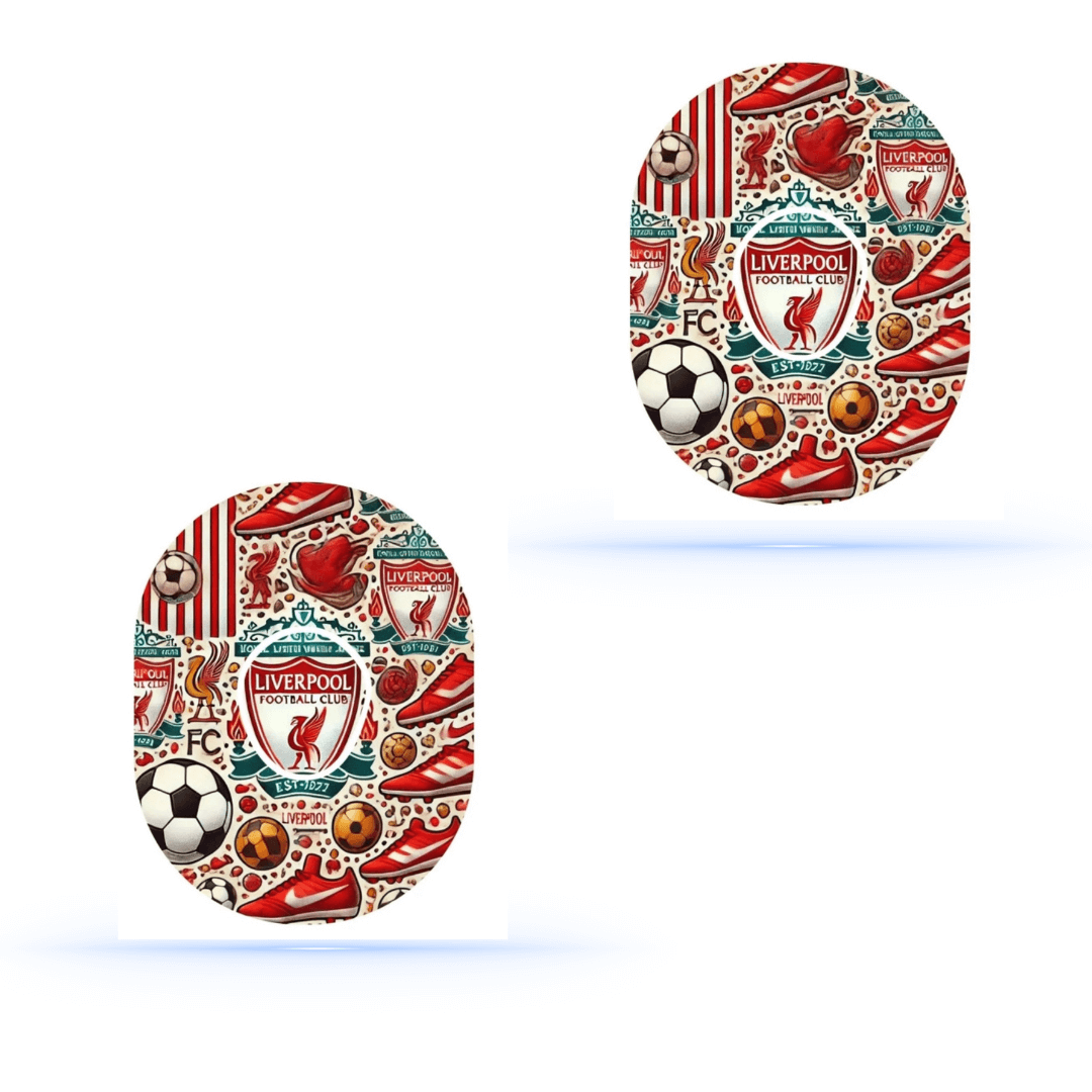 Liverpool Fotbollclub CGM overpatches för Dexcom G7 Sensor (10-pack) Ink sensor sticker - Diabeteshjalp