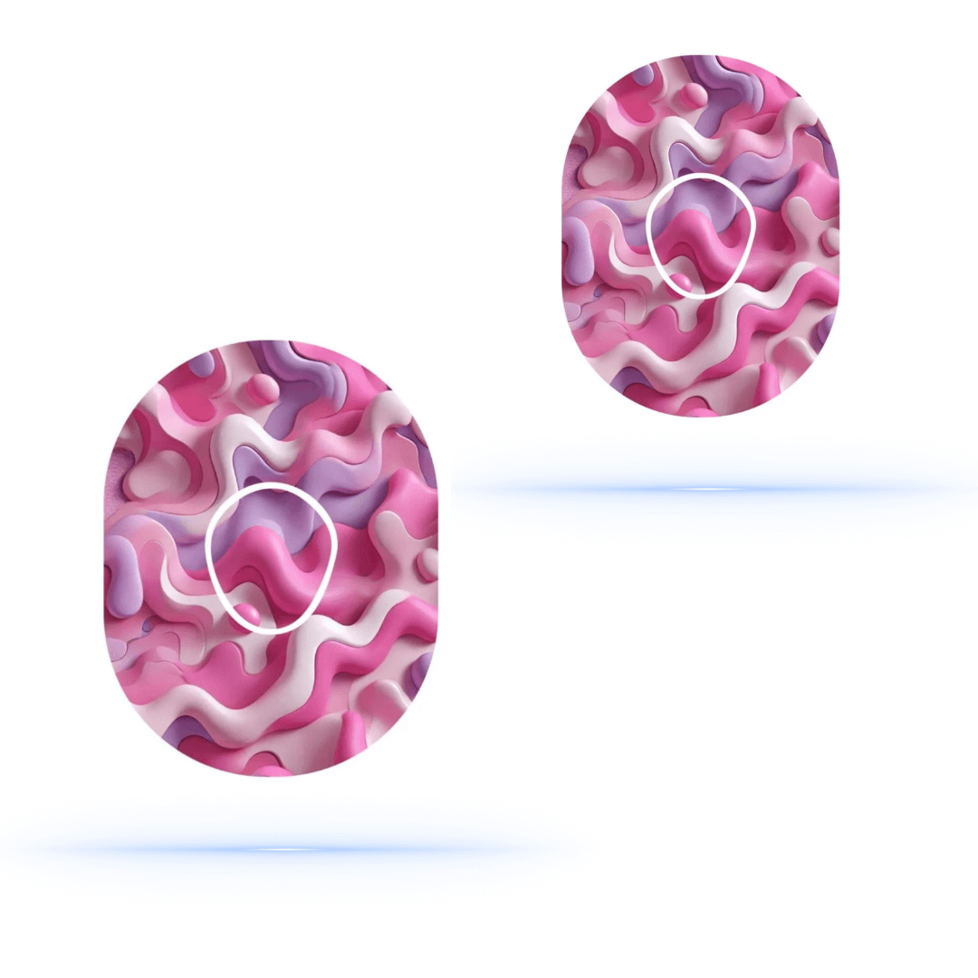 Pink Camouflage CGM Sensor Patches för Dexcom G7 Sensor (10-pack) inkl. Sensor Sticker - Diabeteshjalp
