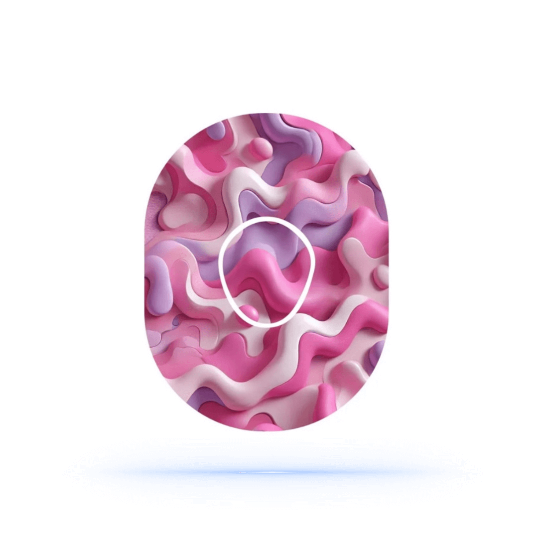 Pink Camouflage CGM Sensor Patches för Dexcom G7 Sensor (10-pack) inkl. Sensor Sticker - Diabeteshjalp