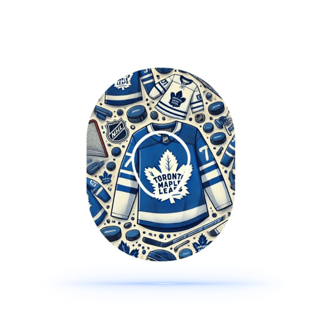 Toronto Maple Leafs Ice Hockey CGM overpatches för Dexcom G7 Sensor (10-pack) inkl. Sensor Sticker - Diabeteshjalp