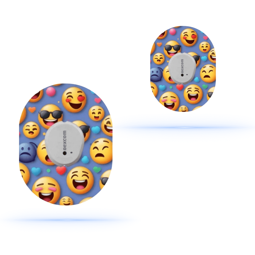 Smiley Emoji CGM Sensor Patches för Dexcom G7 (5-pack) - Diabeteshjalp