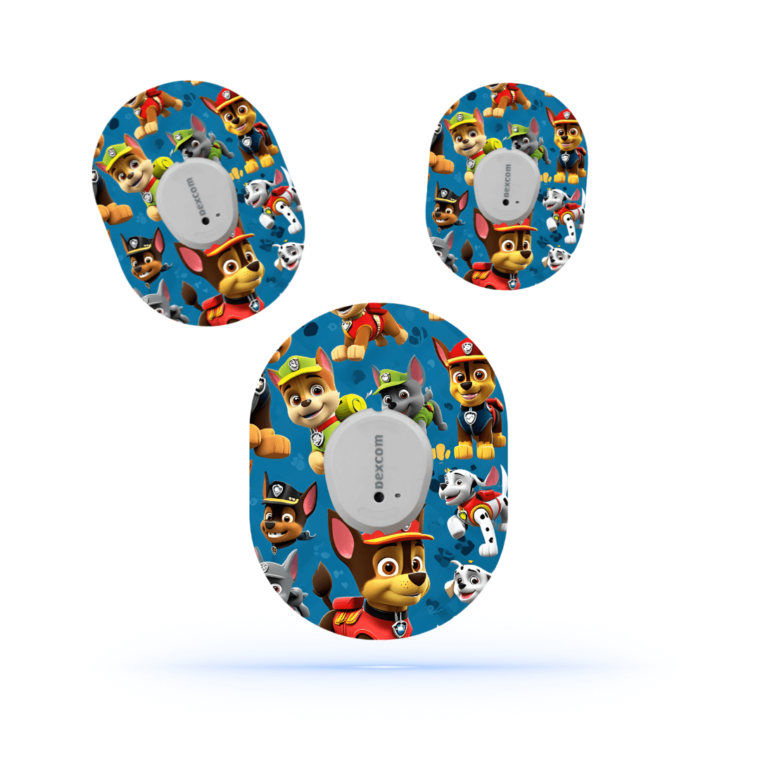 Paw Patrol CGM sensor patches för Dexcom G7 Sensor (5-pack) - Diabeteshjalp