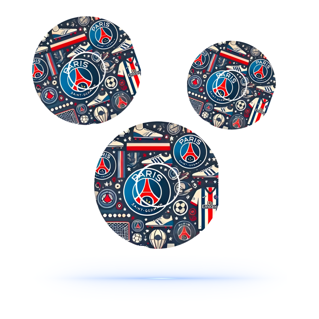 PSG fotboll CGM overpatches för Freestyle Libre 3 (10-pack) Ink sensor sticker - Diabeteshjalp