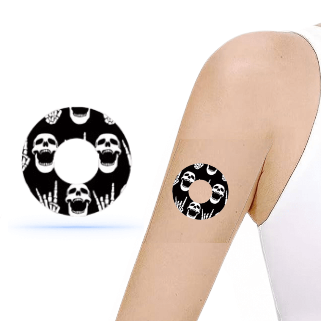 Rock'N'Roll Skull Sensor Patch för Freestyle Libre 3 (5-pack) - Diabeteshjalp