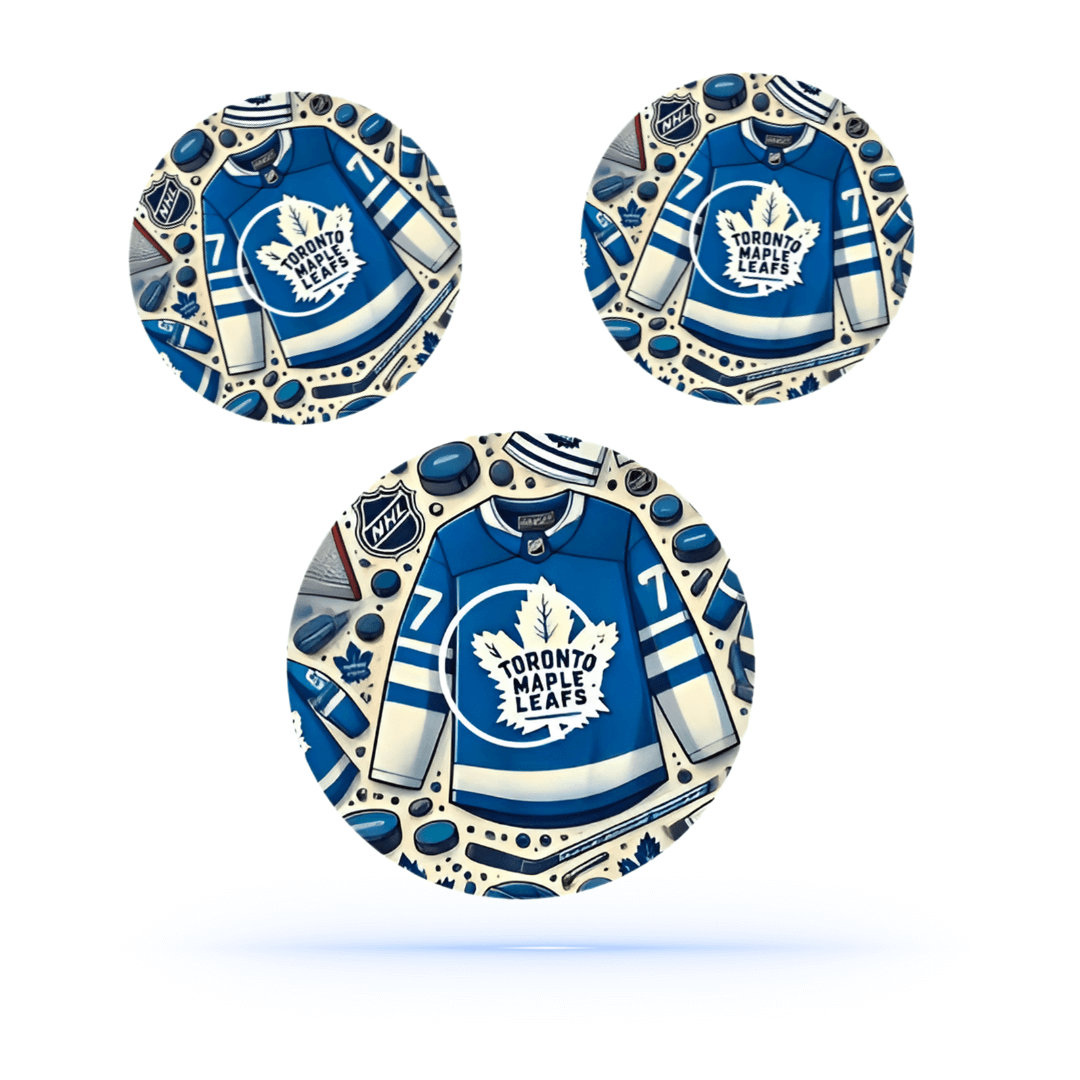 Toronto Maple Leafs Ice Hockey CGM Patches för Freestyle Libre 3 (10-pack) inkl. Sensor Sticker - Diabeteshjalp