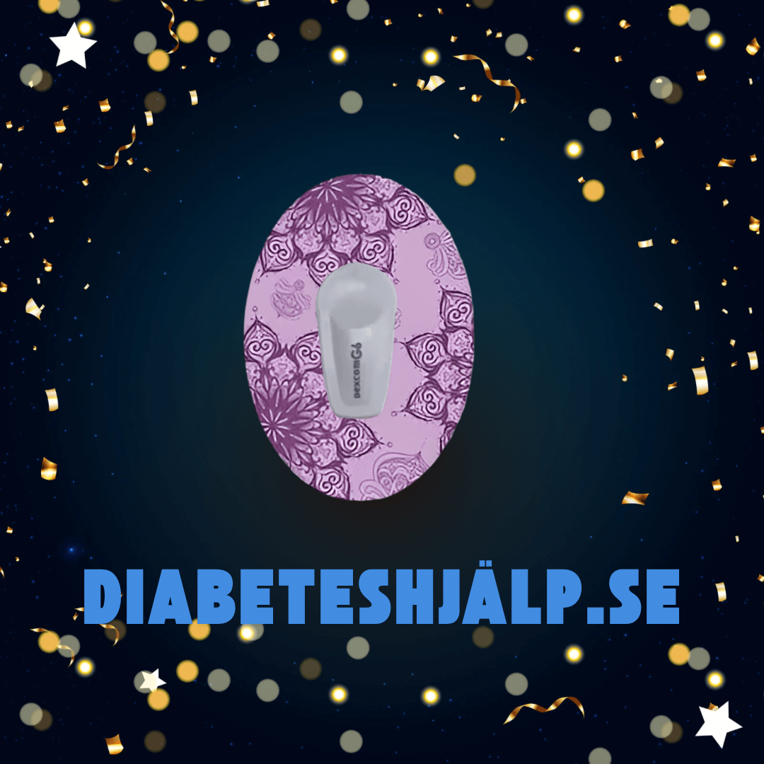 Purple Mandalaprint CGM sensor Patches För Dexcom G6 ( 5-pack) - Diabeteshjalp