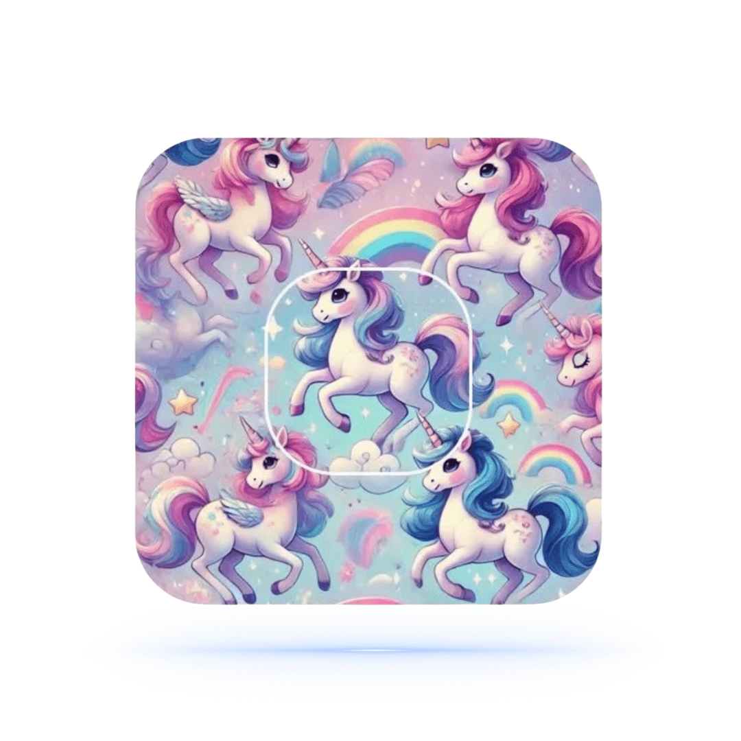 Unicorn Ponny CG overpatch för simplera sync (10-pack) inkl. Sensor Sticker - Diabeteshjalp