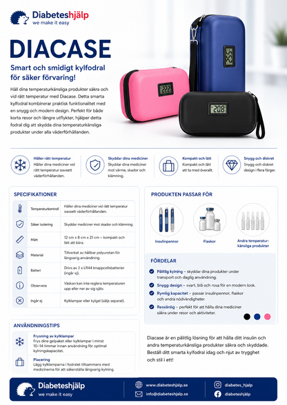 DiaCase Black – Smart och smidigt kylfodral för säker förvaring!
