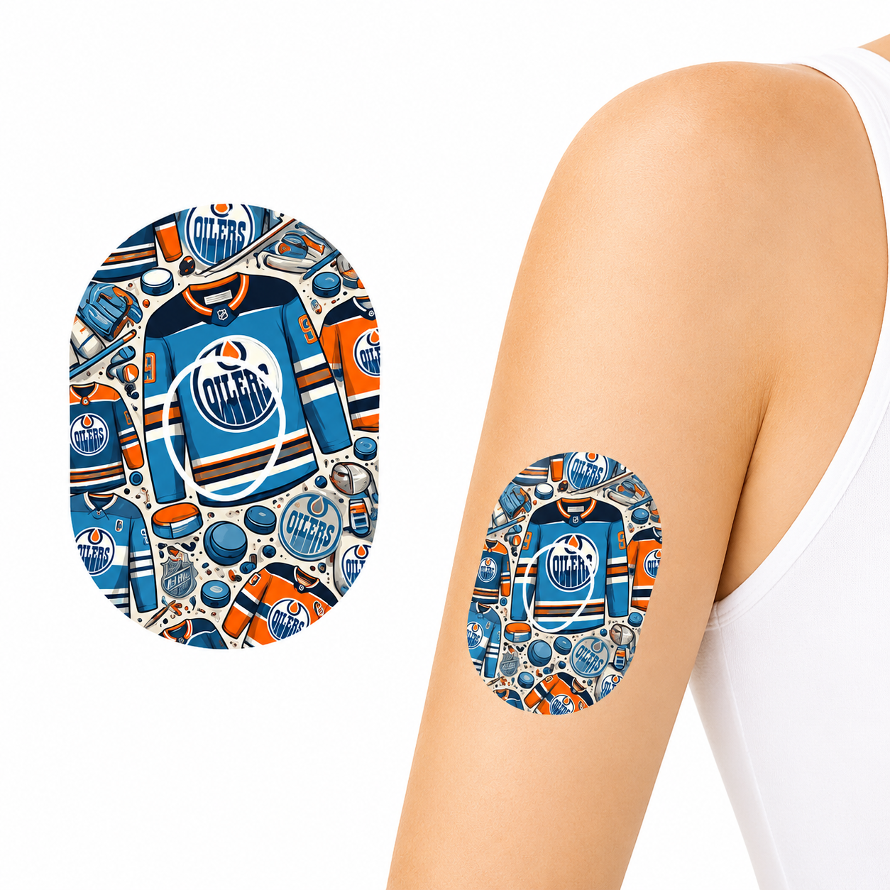 Dexcom G7 CGM-sensor overpatches – Edmonton Oilers inkl. Sensor Sticker