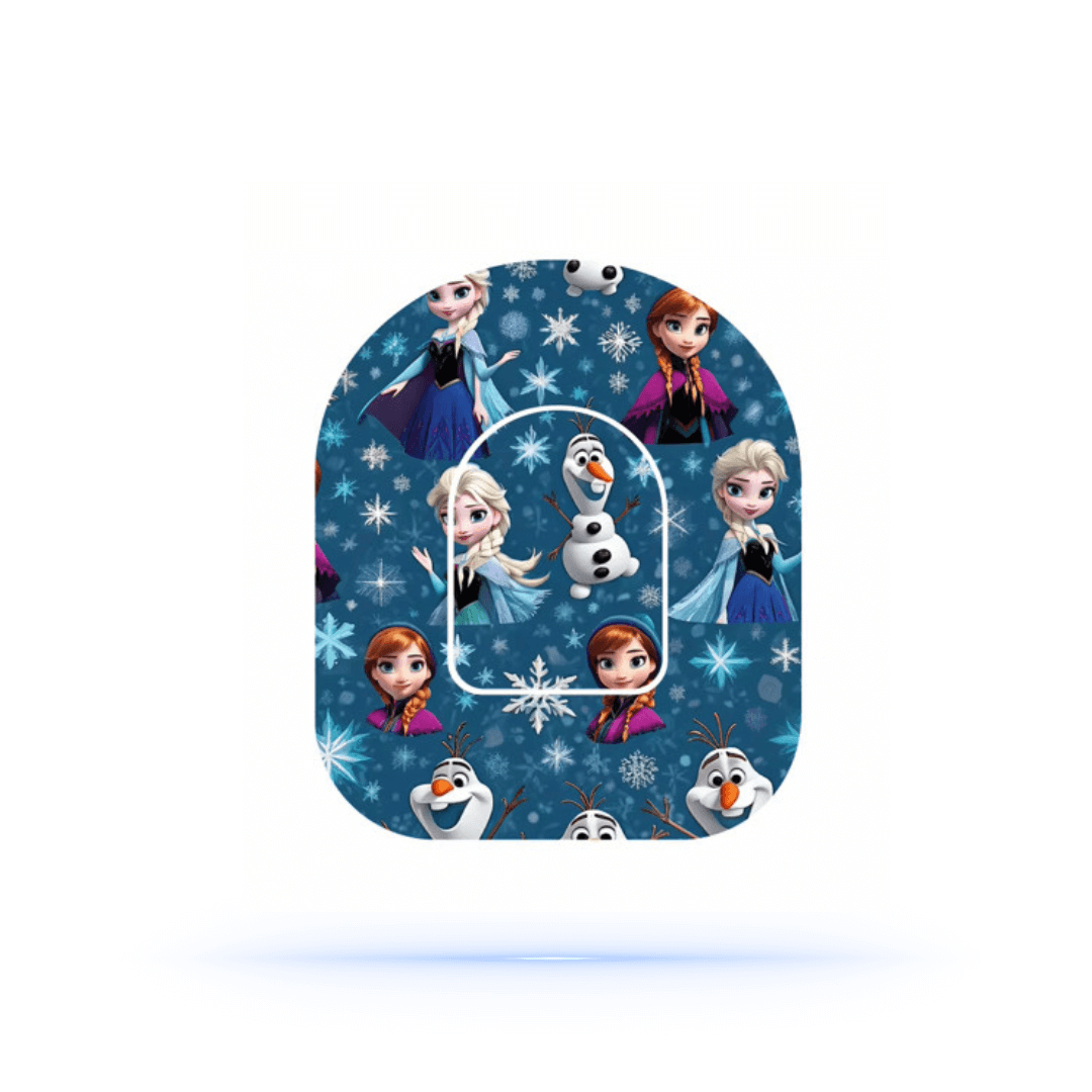Frozen Universal pump overpatches för Omnipod 5 och dash ink pump sticker, vattentåliga överlägg som skyddar din insulinpump med stil.