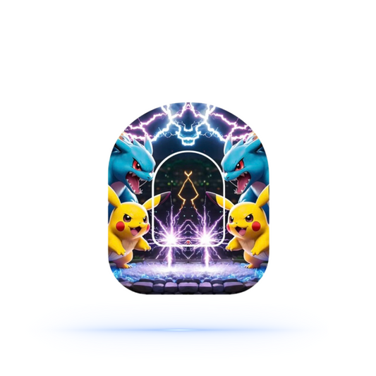 Pokemon Universal pump overpatches för Omnipod 5 och dash - Unikt klistermärke design för diabetiker.
