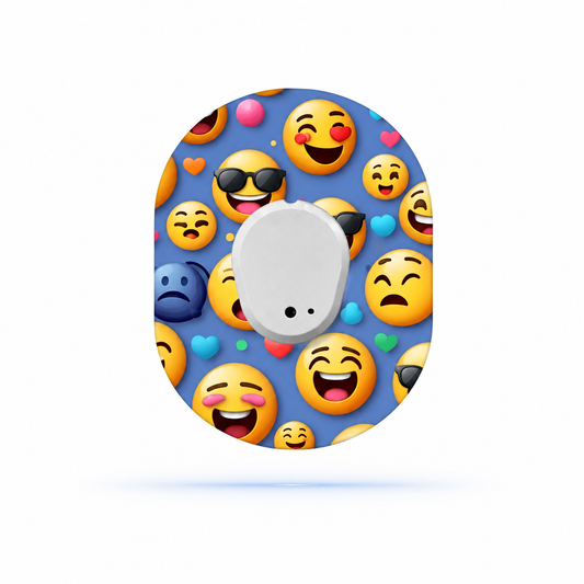Smiley Emoji CGM Sensor Patches for Dexcom G7 (5-pack)