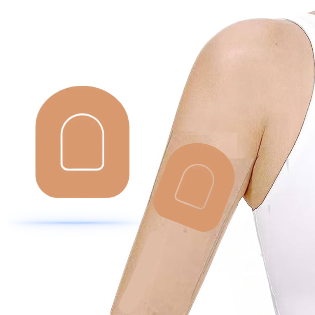 Beige overpatches för Omnipod 5 och Dash, perfekt skydd och stil för din pump.