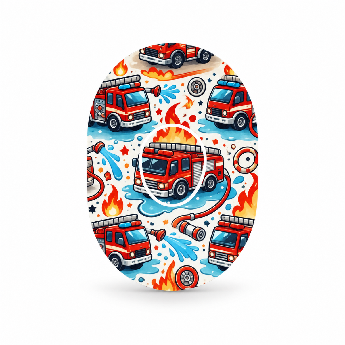Fire trucks CGM Patches for Dexcom G7 Sensor (10-pack) incl. Sensor Stickers